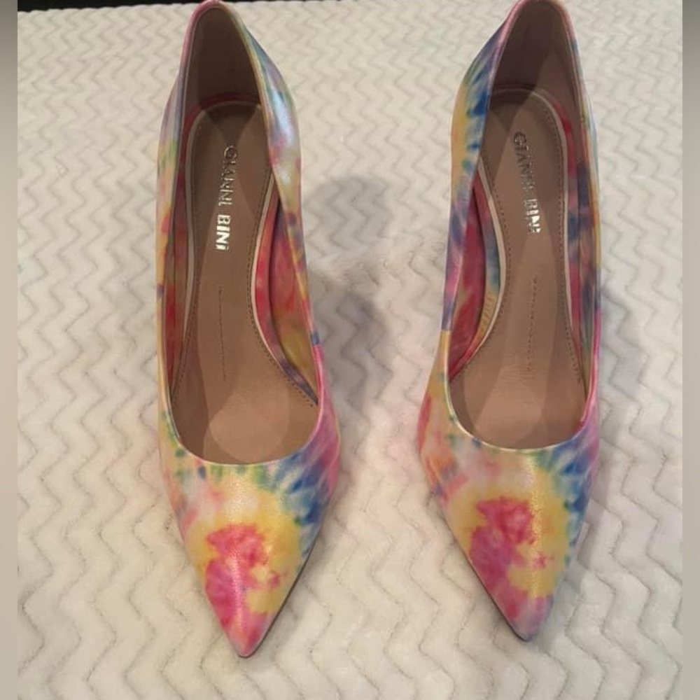 Womens Gianni Bini 4" Stilleto Multi Color Tie Dye Heels Size 6.5